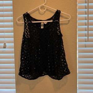 Crochet black tank top